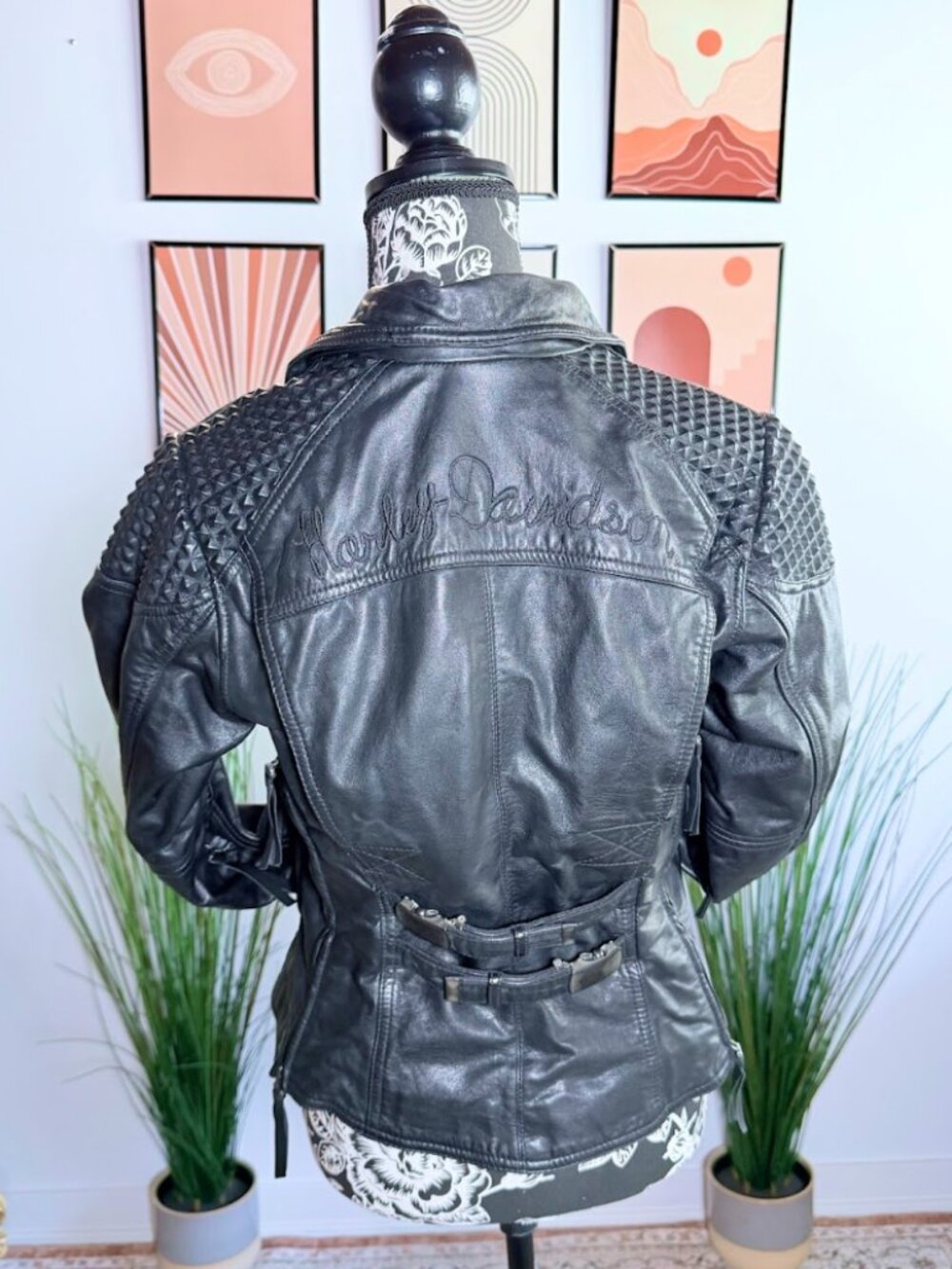 Harley Davidson Triple Vent Leather Jacket with Removable Hood